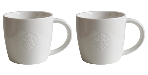 Starbucks Mug Tall Fore Here Series white Collectors Set of 2