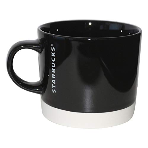 Starbucks Mug Black Dipped Collectors Mug Cup Black White