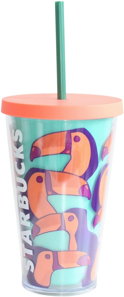Starbucks Cold Cup Tumbler Toucan Toucans Cold Drink Mug Limited Edition
