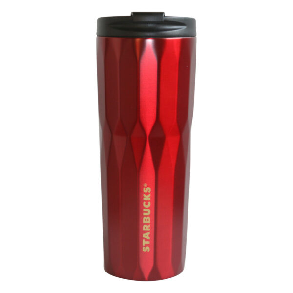 Starbucks Tumbler Alaska Red faceted facettiert Edelstahl 473 ml/16 fl oz