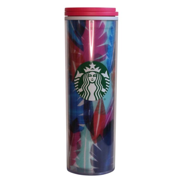 Starbucks Tumbler Reusable Leaf Print Becher Logo