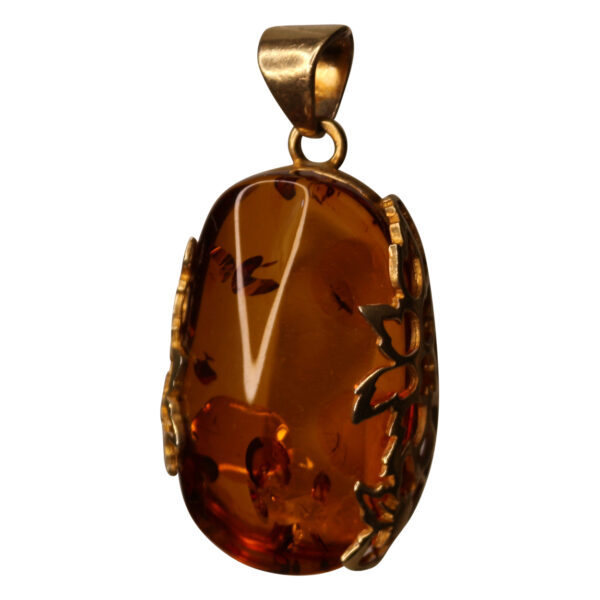 Amber Jewelry Pendant 925 Silver Socket Gold Plated