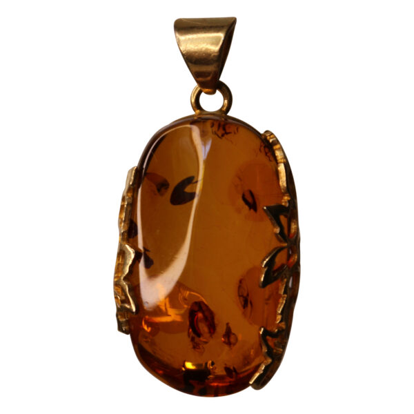 Amber Jewelry Pendant 925 Silver Socket Gold Plated