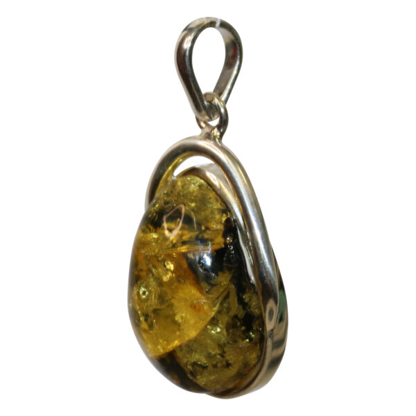 Amber Jewelry Pendant Golden Silver Socket