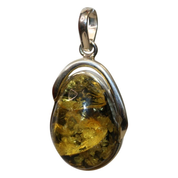 Amber Jewelry Pendant Golden Silver Socket