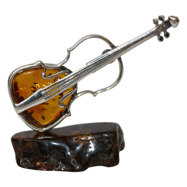 Amber Jewelry Deco Violin 925 Silver Socket