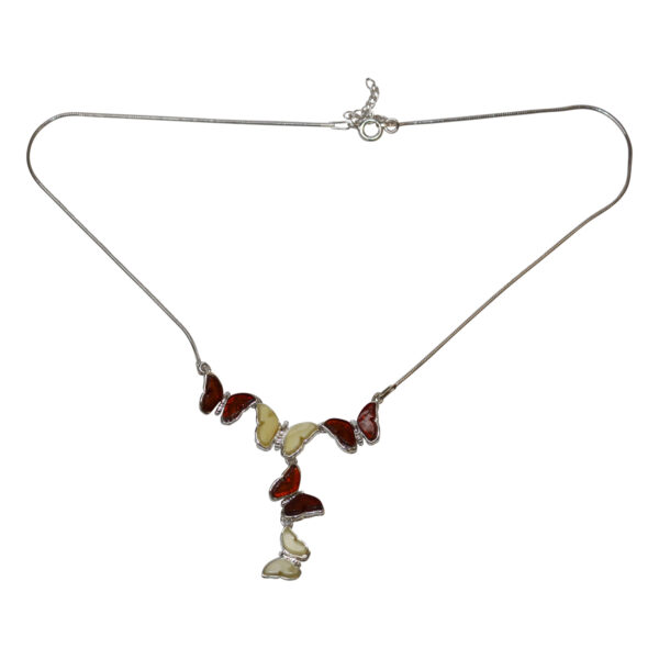 Amber Necklace Butterfly 925 Silver