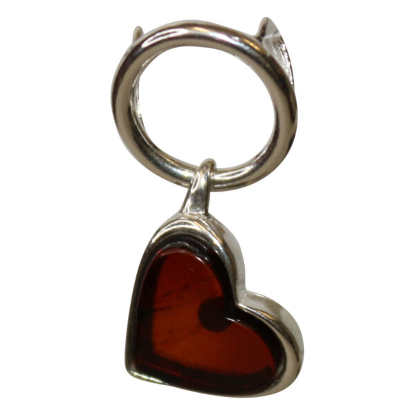 Amber Jewelry Pendant Heart 925 Silver Socket