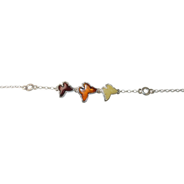 Amber Jewelry Bracelet Butterflies 925 Silver Socket