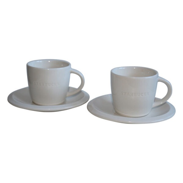 Starbucks Espresso Tassen 2er Set Fore Here Collectors weiß 3oz/89ml