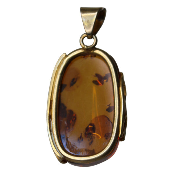 Amber Jewelry Pendant 925 Silver Socket Gold Plated