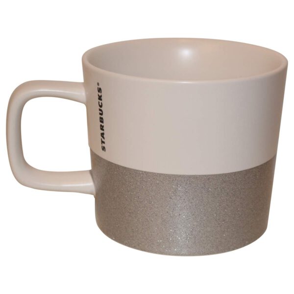 Starbucks Mug White Dipped Glitter Glitzer Collectors Mug Tasse