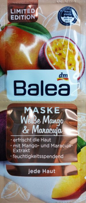 Balea Mask White Mango & Passion Fruit, Limted Edition, pack of 10 for 20 applications
