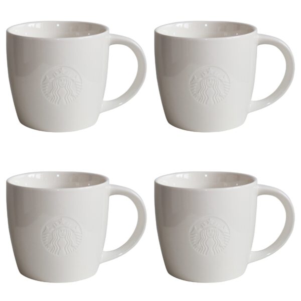 Starbucks Mug Venti 20oz 4er Set Fore Here Series White Collectors