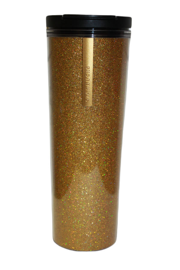Starbucks Coffee Tumbler Badge Gold Glitzer Edition Kaffee Becher wiederverwendbar