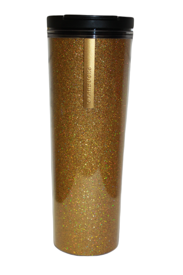 Starbucks Coffee Tumbler Badge Gold Glitter Edition Reusable Coffee Mug