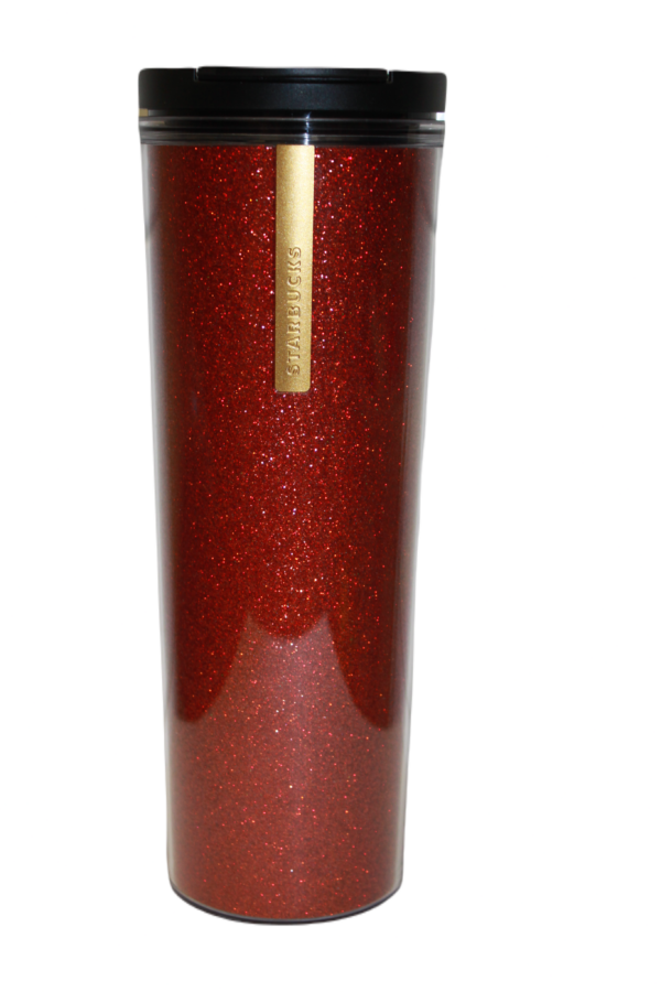 Starbucks Coffee Tumbler Badge Red Glitter Edition Coffee Mug Reusable